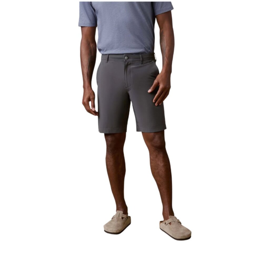 Faherty All Day Bermuda Shorts Mens 38 Stone Gray 9" Inseam Flat Front Stretch